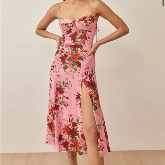 NWT Reformation Juliette Dress Valeria Pink💕 - Picture 1 of 15